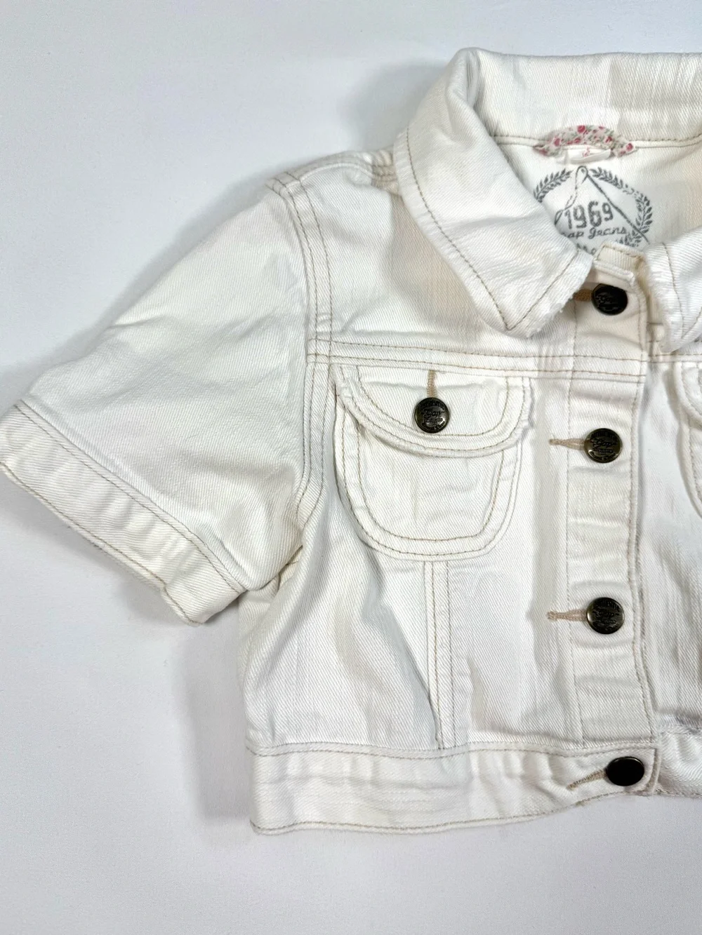 trucker jacket baby girl white denim jacket